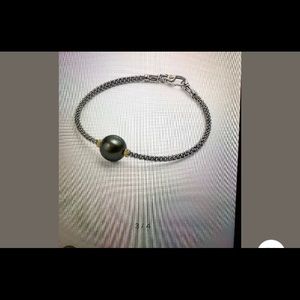 Lagos S/S 18k Gold Luna Black Pearl Bracelet size7
